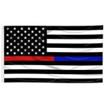 3ft. x 5ft. Thin Red & Blue Line US Flag
