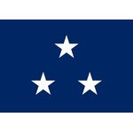 3ft. x 4ft. Navy 3 Star Admiral Flag w/ Lined Pole Sleeve