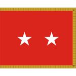 3ft. x 5ft. Army 2 Star General Flag Display w/Fringe