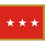 4ft. x 6ft. Army 3 Star General Flag Display w/Fringe