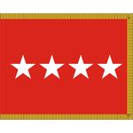 3ft. x 5ft. Army 4 Star General Flag Display w/Fringe