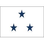 2ft. x 3ft. Navy 3 Star Admiral Flag Non-Seagoing w/Grommets