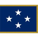 3ft. x 5ft. Navy 4 Star Admiral Flag Display Fringed