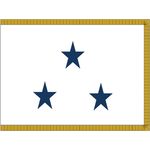 3ft. x 4ft. Navy 3 Star Non-Seagoing Admiral Flag Fringed