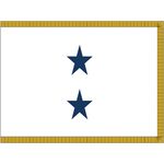 4ft. x 6ft. Navy 2 Star Flag Non-Seagoing for Display w/Fringe