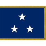 4ft. x 6ft. Navy 3 Star Flag for Display w/ Fringe