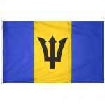 Size 7 Barbados Flag with Canvas Header & Brass Grommets