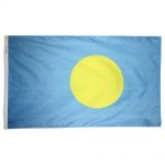 Size 7 Palau Flag with Canvas Header & Brass Grommets