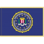 4ft. x 6ft. Federal Bureau of Investigation Flag with Gold Fringe