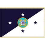 4ft. x 6ft. USCG Commandant Flag with Gold Fringe