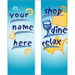 30 x 96 in. Seasonal Banner Shop Dine Relax-Double Sided Design