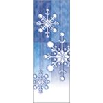30 x 96 in. Holiday Banner Torn Paper Snowflake Blue Fabric
