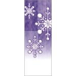 30 x 60 in. Holiday Banner Torn Paper Snowflake Purple Fabric