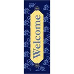 30 x 60 in. Holiday Banner Ivy Welcome Purple Fabric