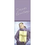 30 x 60 in. Holiday Banner Seasons Greetings Girl with Present