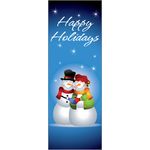 30 x 60 in. Holiday Banner Happy Snow Couple