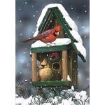 Cardinals in Snow House Flag