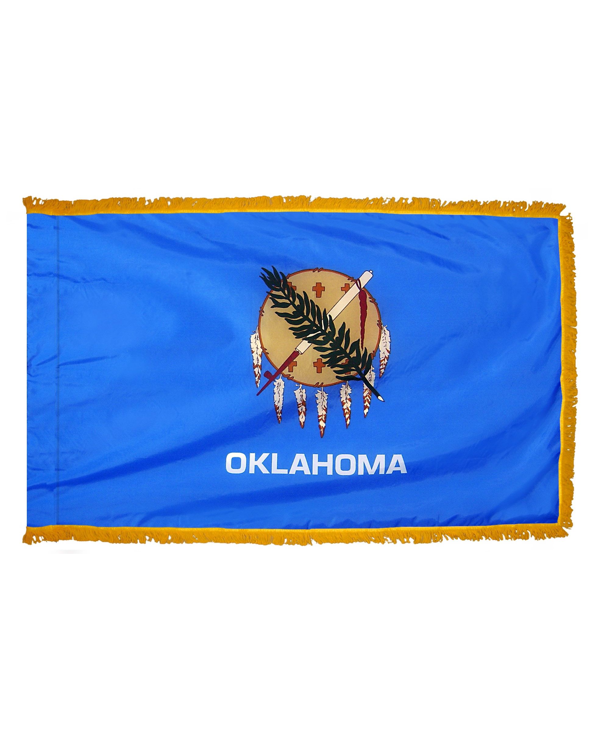 Download Oklahoma Flag 3 x 5 ft. Indoor Display Flag with Gold Fringe