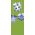 30 x 84 in. Holiday Banner Blue & Silver Ornaments Green Fabric