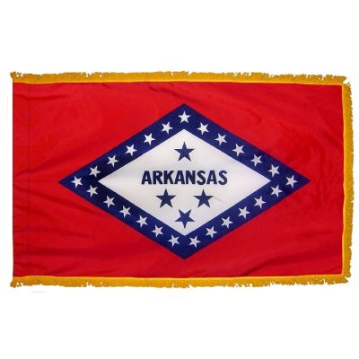 3ft. x 5ft. Arkansas Flag Fringed for Indoor Display
