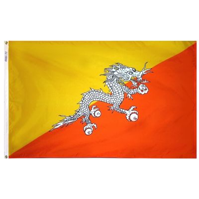 3ft. x 5ft. Bhutan Flag with Brass Grommets