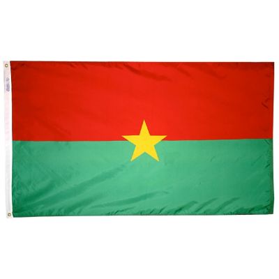 4ft. x 6ft. Burkina Faso Flag w/ Line Snap & Ring