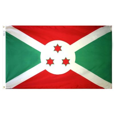 4ft. x 6ft. Burundi Flag w/ Line Snap & Ring