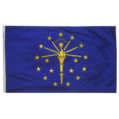 4ft. x 6ft. Indiana Flag w/ Line Snap & Ring