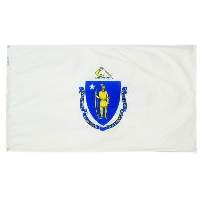 4ft. x 6ft. Massachusetts Flag w/ Line Snap & Ring