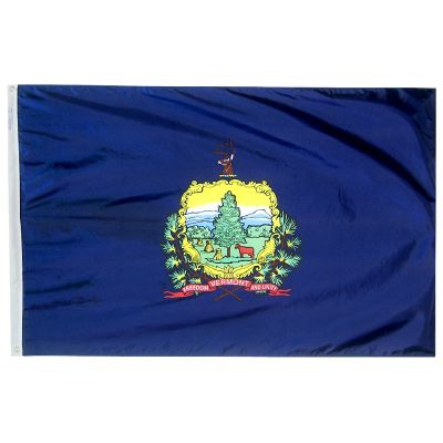4ft. x 6ft. Vermont Flag w/ Line Snap & Ring