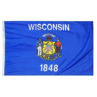 4ft. x 6ft. Wisconsin Flag w/ Line Snap & Ring