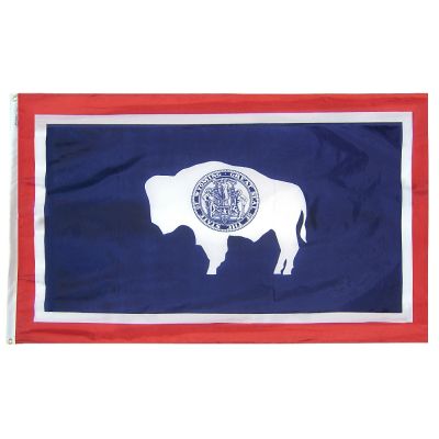 4ft. x 6ft. Wyoming Flag w/ Line Snap & Ring