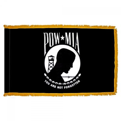 3ft. x 5ft. POW-MIA Flag DBL Parade & Indoor Display with Gold Fringe