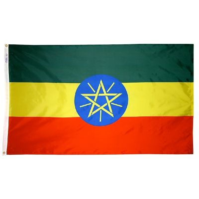 4ft. x 6ft. Ethiopia Flag w/ Line Snap & Ring