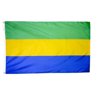 4ft. x 6ft. Gabon Flag w/ Line Snap & Ring