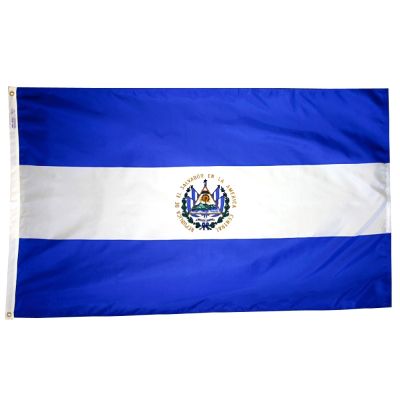 4ft. x 6ft. El Salvador Flag Seal w/ Line Snap & Ring