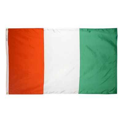 4ft. x 6ft. Ivory Coast Flag w/ Line Snap & Ring