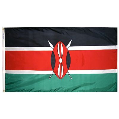 4ft. x 6ft. Kenya Flag w/ Line Snap & Ring