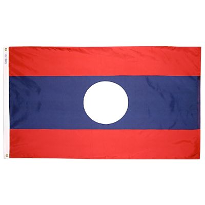 2ft. x 3ft. Laos Flag with Canvas Header