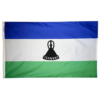 4ft. x 6ft. Lesotho Flag w/ Line Snap & Ring