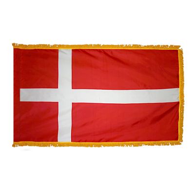 4ft. x 6ft. Denmark Flag for Parades & Display with Fringe