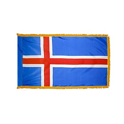2ft. x 3ft. Iceland Flag Fringed for Indoor Display