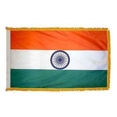 3ft. x 5ft. India Flag for Parades & Display with Fringe