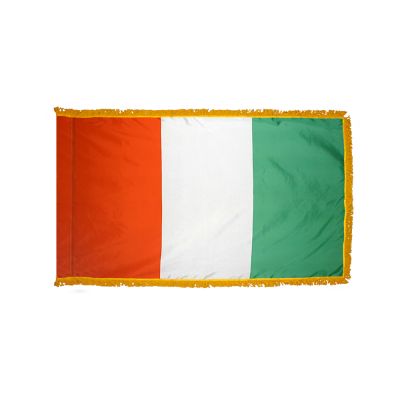 2ft. x 3ft. Ivory Coast Flag Fringe for Indoor Display