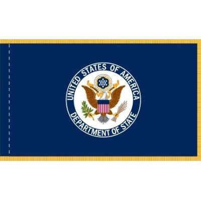 3 x 5 ft. Department of State Flag Display w/ Gold Fringe