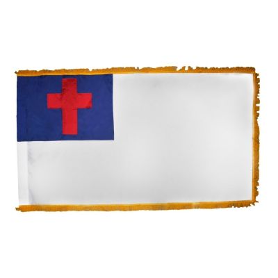2ft. x 3ft. Christian Flag Sewn for Parades/Display with Fringe