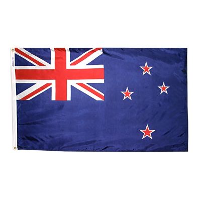 4ft. x 6ft. New Zealand Flag w/ Line Snap & Ring