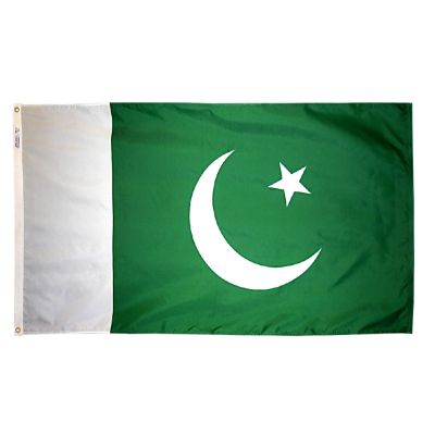 4ft. x 6ft. Pakistan Flag w/ Line Snap & Ring