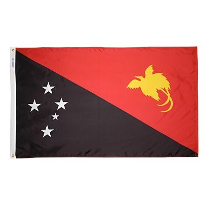 2ft. x 3ft. Papua New Guinea Flag with Canvas Header