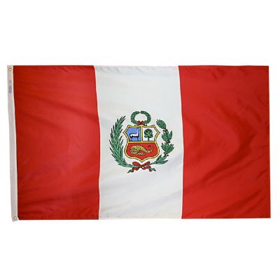 3ft. x 5ft. Peru Flag Seal with Brass Grommets